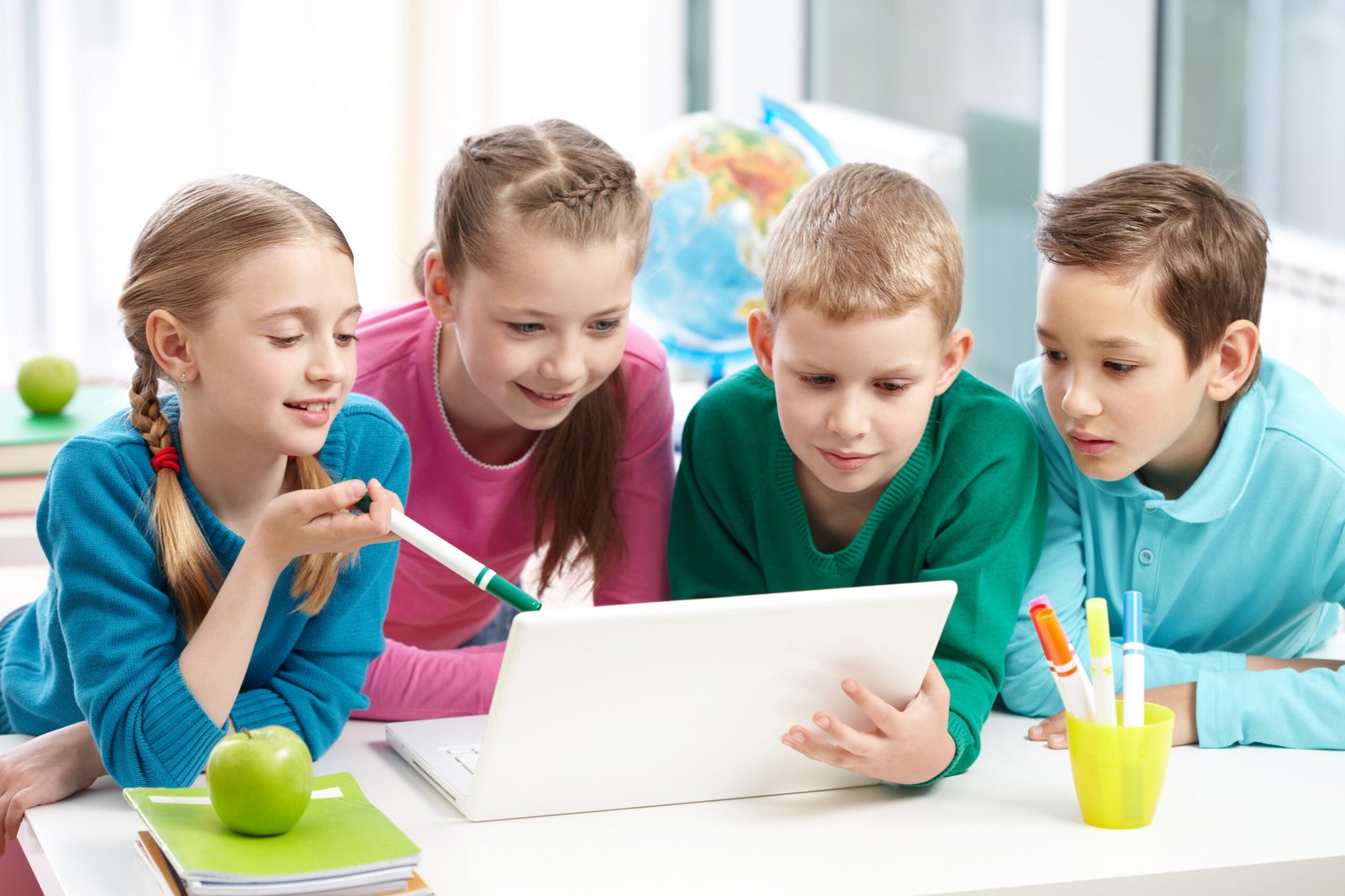 Classmates working together on an assignment